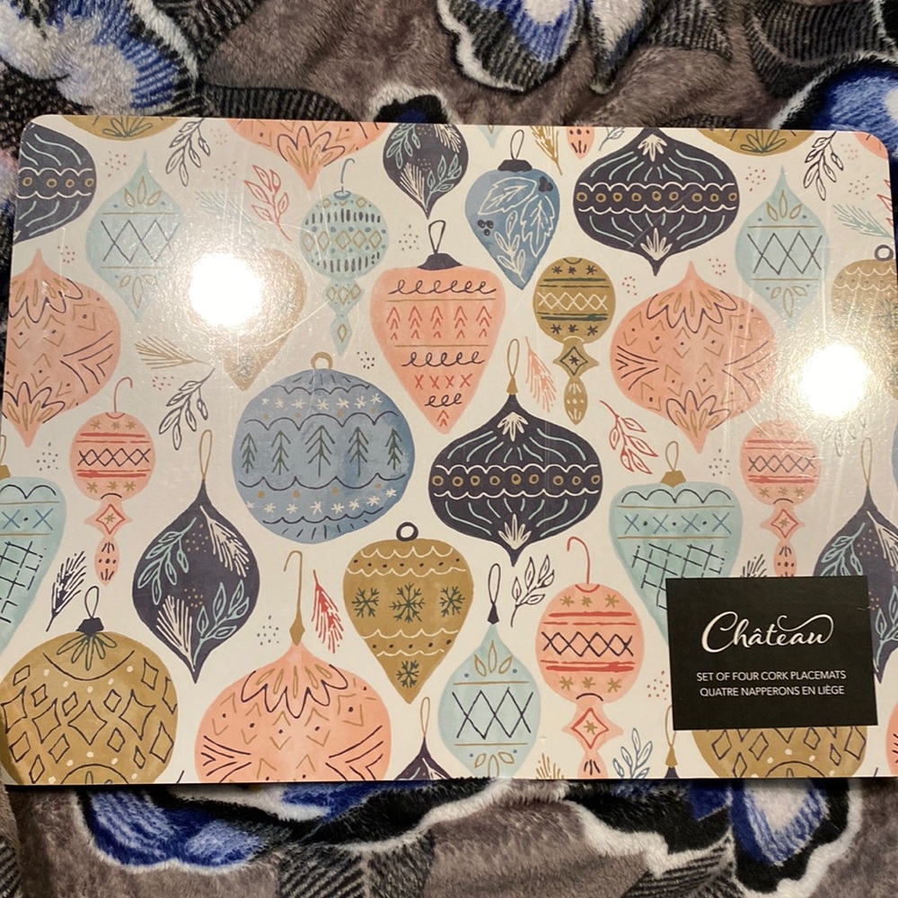 ~Chateau~ Set of 4 Cork “Ornaments” Placemats